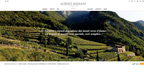 sito web Albino Armani